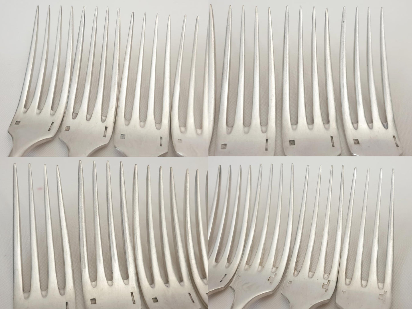 Christofle 12 Silver Plated Table Forks 'Fidelio' Model - 12 French Christofle Baguette Model Dinner Forks