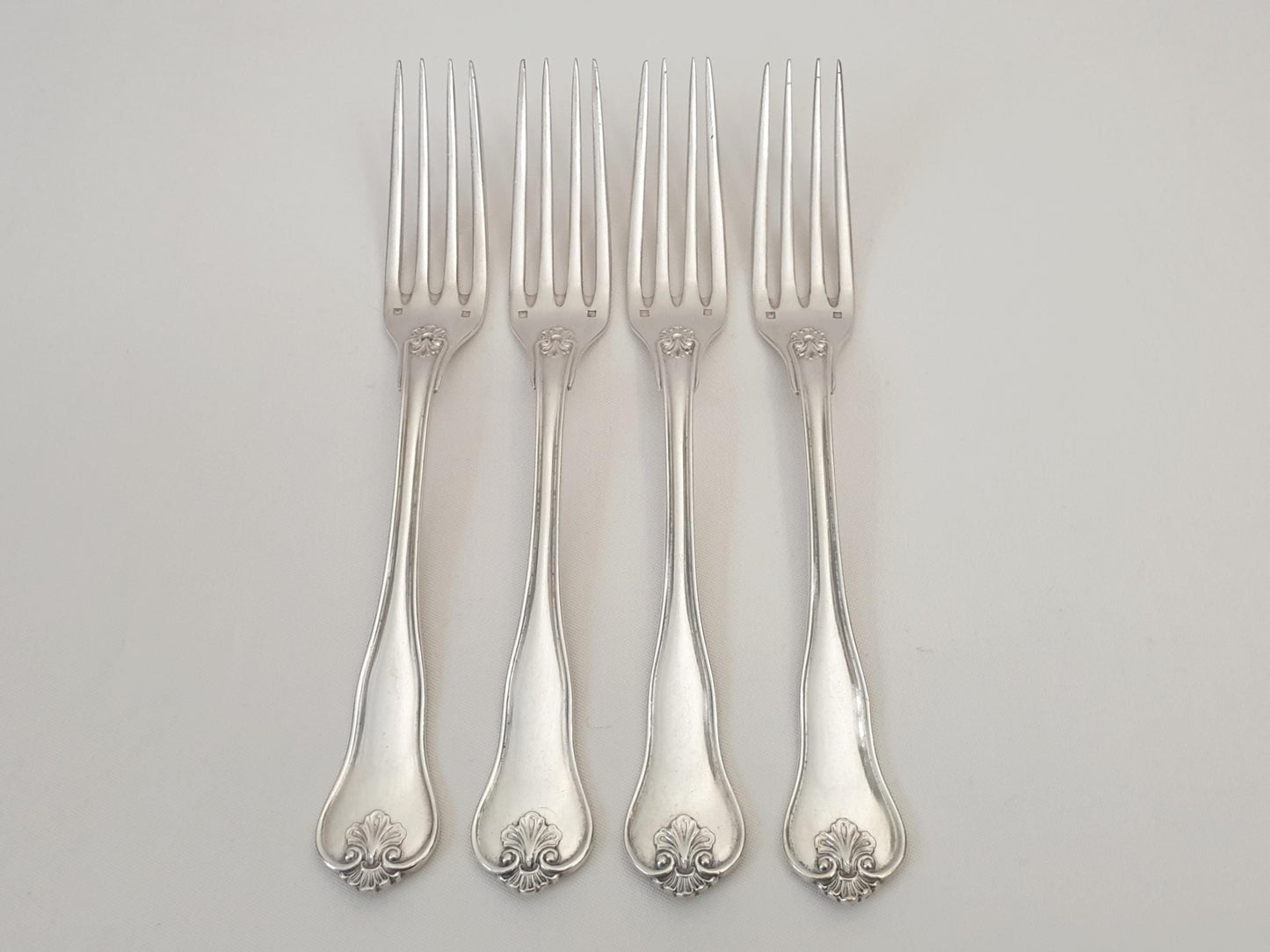 Christofle Alfenide 4 Silver Plated Table Forks in Louis XVI Style - 4 French Christofle Dinner Forks