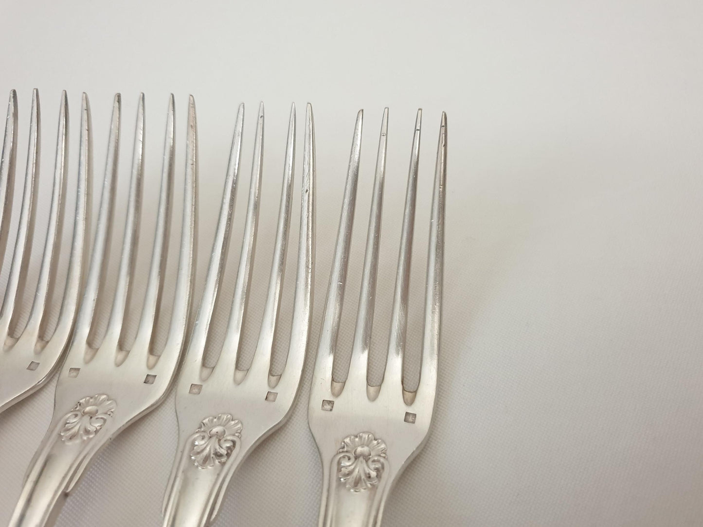 Christofle Alfenide 4 Silver Plated Table Forks in Louis XVI Style - 4 French Christofle Dinner Forks