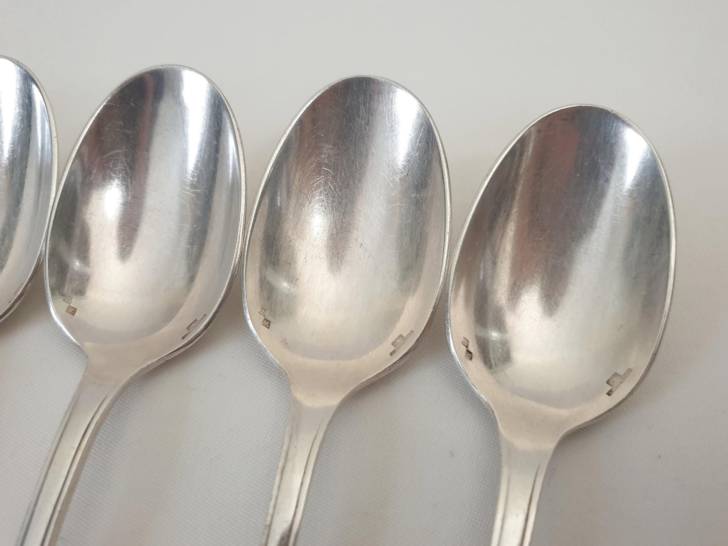 Christofle Alfenide 6 Silver Plated Table Spoons Art Deco 'Tosca' Model - 6 French Christofle Soup Spoons