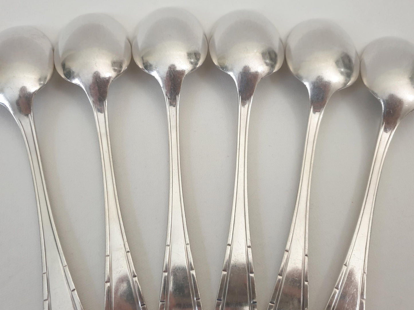 Christofle Alfenide 6 Silver Plated Table Spoons Art Deco 'Tosca' Model - 6 French Christofle Soup Spoons