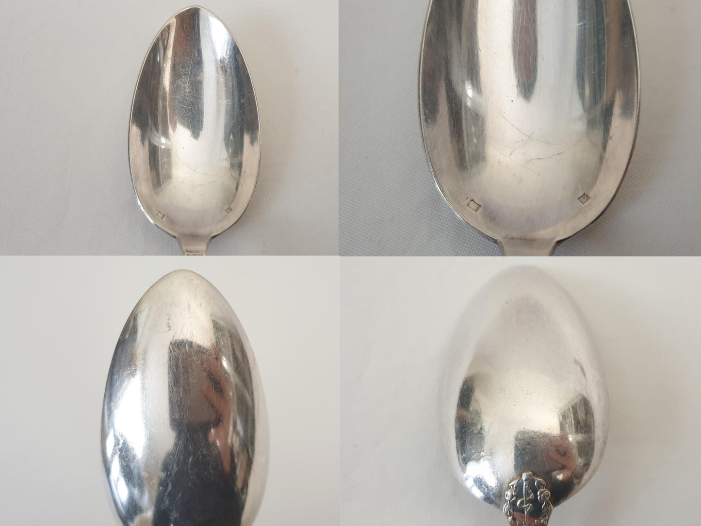 Set of 1 French Silver Plated Large Serving Spoon and 1 Soup Ladle in Louis XVI Style by Ravinet & Cie