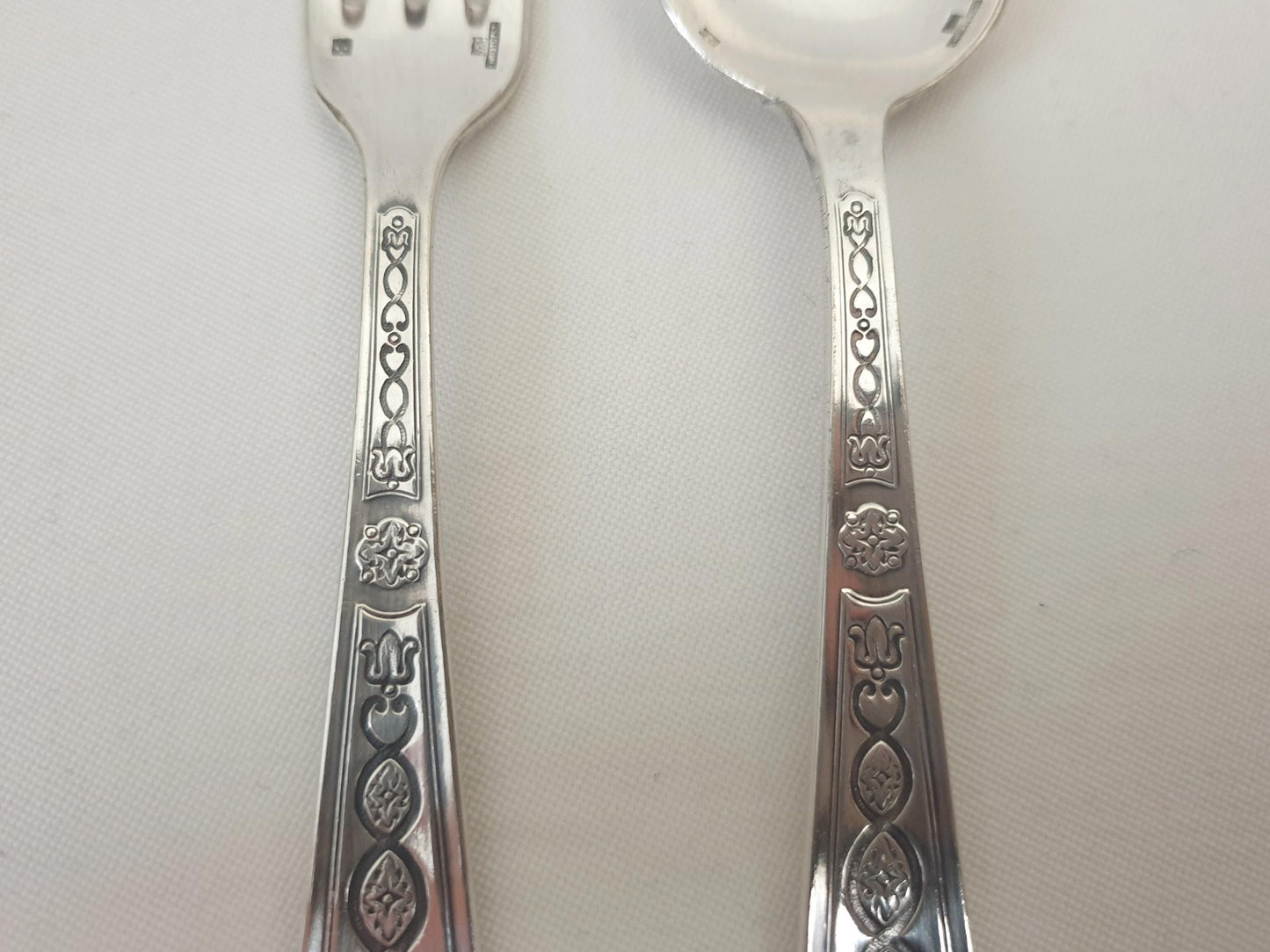 Christofle Silver Plated Baptism Cutlery 'Villeroy' Model - French Christofle Silver Plated Baby Spoon & Fork Set