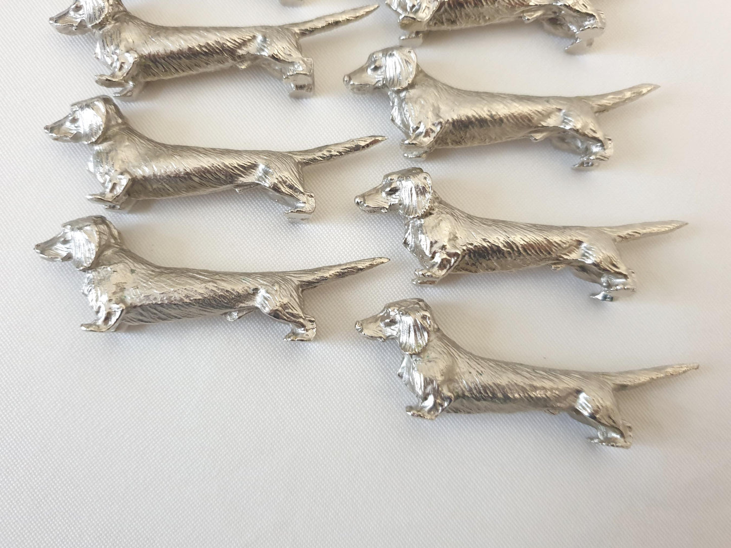 Set of 10 Vintage Silver Plated Dachshund (Teckel) Knife Rests