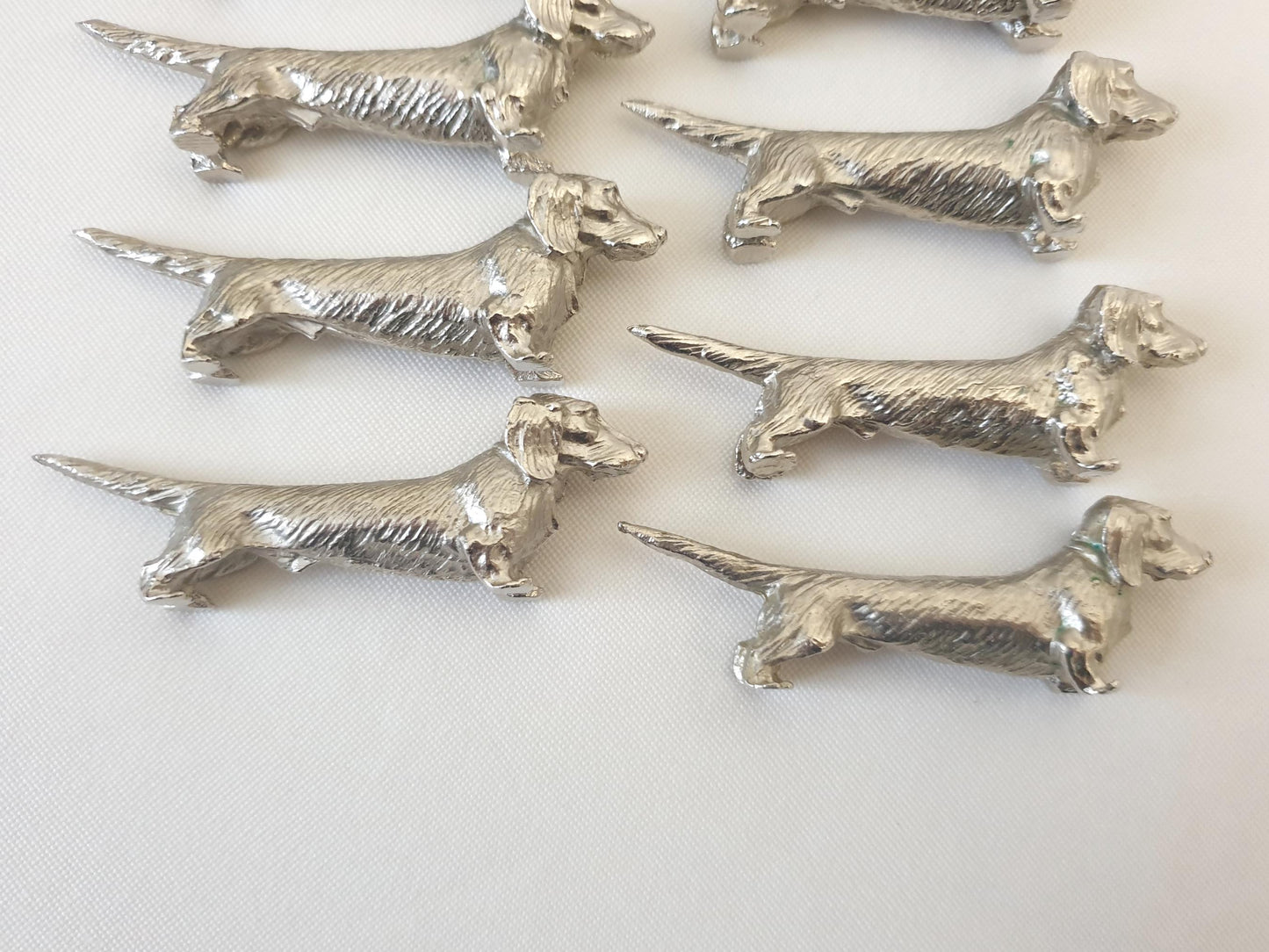 Set of 10 Vintage Silver Plated Dachshund (Teckel) Knife Rests