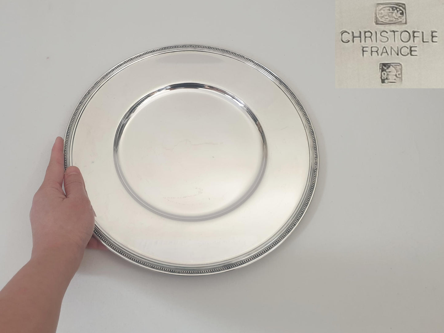 Christofle Silver Plated 30cm Pearl Charger Presentation Plate - Base Plate