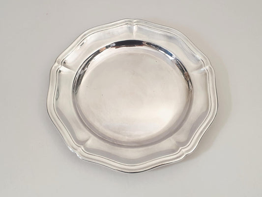 French Ercuis Silver Plated Round Platter or Serving Tray