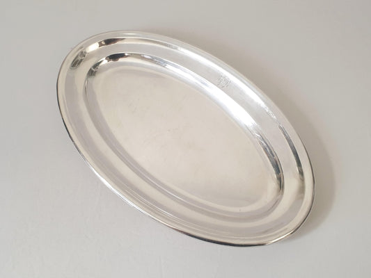 French Vintage Large Silver Plated Oval Fish Serving Dish - Large Serving Tray