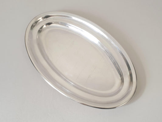 French Vintage Large Silver Plated Oval Fish Serving Dish - Large Serving Tray