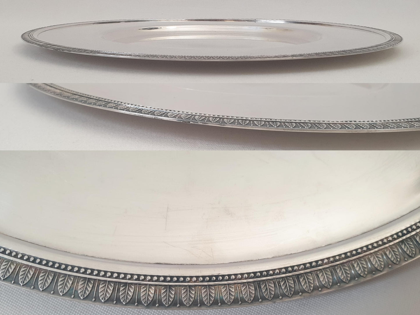 French Vintage Silver Plated 30cm Charger Presentation Plate - Base Plate