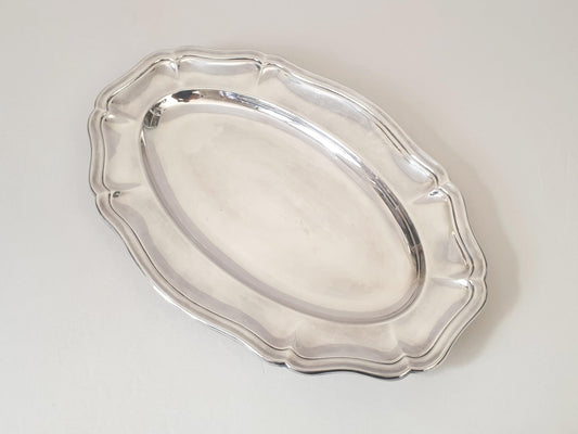 French Ercuis Vintage Large Silver Plated Oval Fish Serving Dish - Large Serving Tray