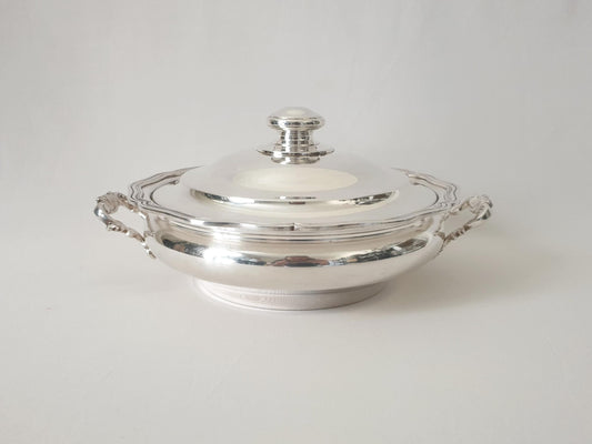 French Silver Plated Covered Vegetable Dish or Casserole Dish by Apollo