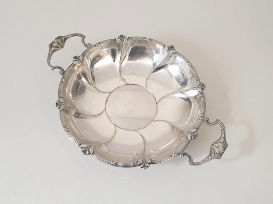 French Vintage Silver Plated Art Nouveau Centerpiece - Serving Dish or Bowl with Handles