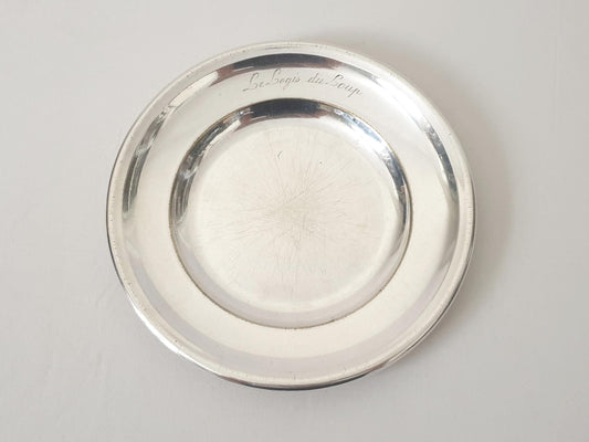 French Vintage Small Silver Plated Round Dish - Small Serving Dish
