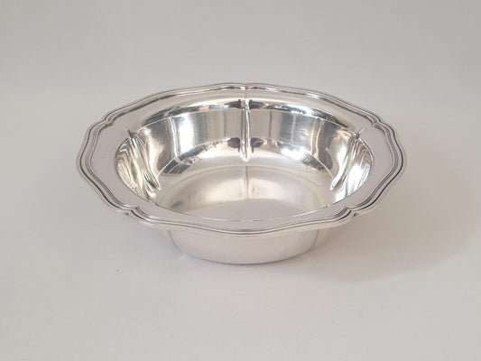 French Silver Plated Round Bowl - Vintage Salad Bowl or Serving Bowl