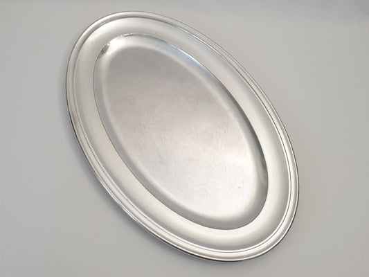 French Vintage Very Large Silver Plated Oval Serving Tray - Very Large Serving Tray