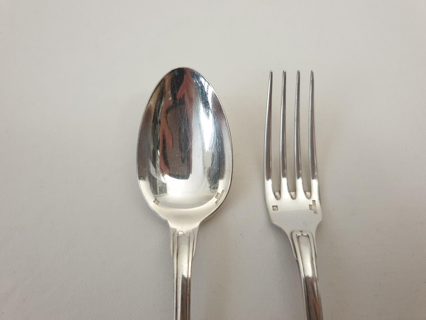 Christofle Silver Plated Baptism Cutlery 'Vendôme' Model - French Christofle Silver Plated Baby Spoon & Fork Set