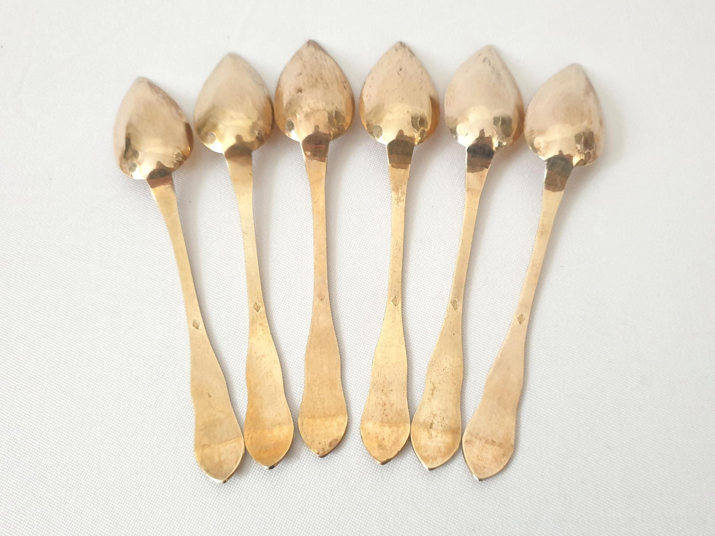 Set of 12 Antique French Fruit or Jam Spoons in Silver Vermeil (Gilded) by François Pamphile Jozan