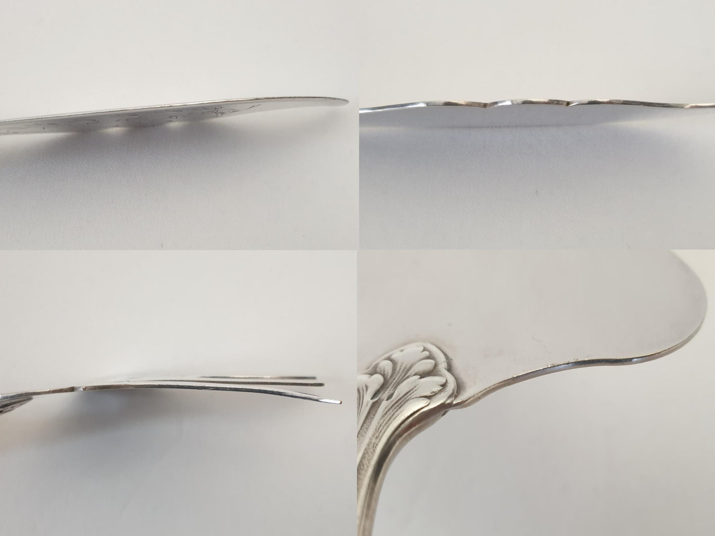 French Antique 2 Piece Fish Serving Set in 950 Silver & Silver Plated Metal – Louis XVI Style Fork and Knife