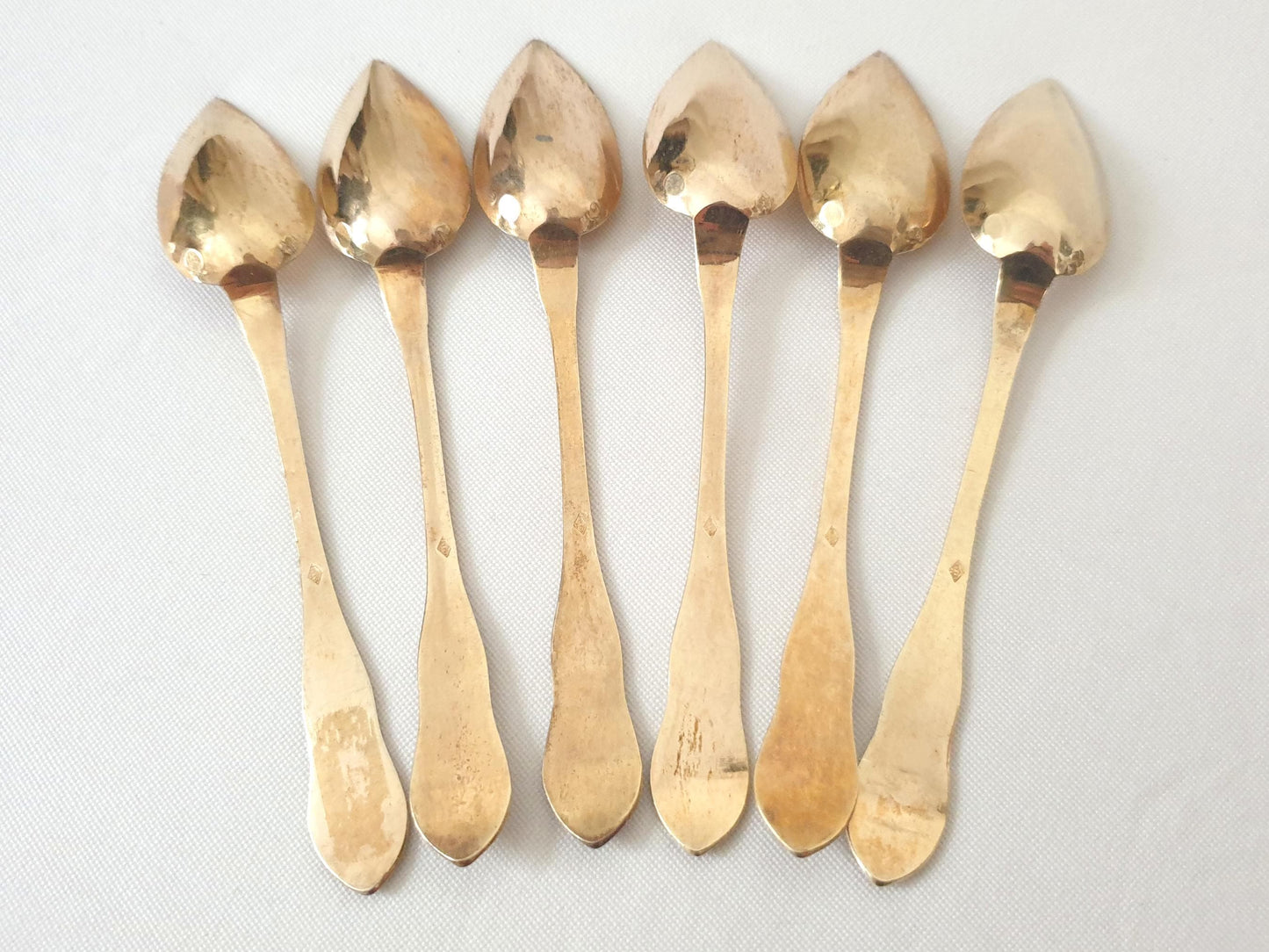 Set of 12 Antique French Fruit or Jam Spoons in Silver Vermeil (Gilded) by François Pamphile Jozan