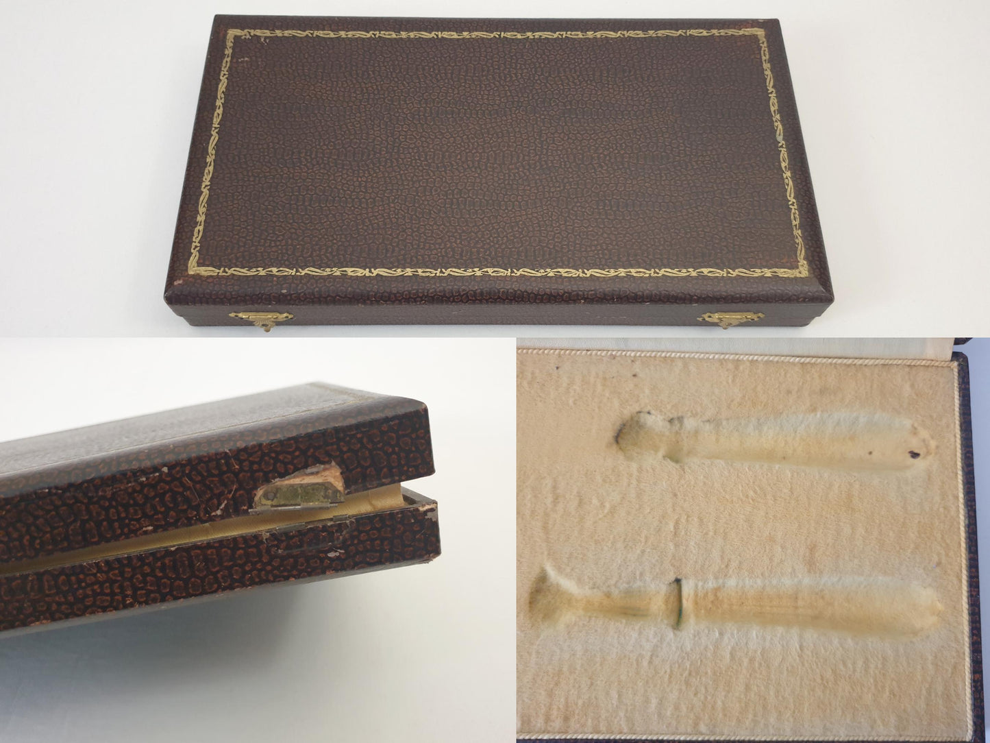 French Antique 2 Piece Fish Serving Set in 950 Silver & Silver Plated Metal – Louis XVI Style Fork and Knife