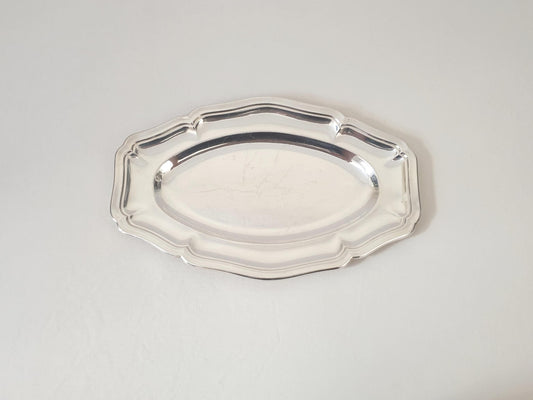 Christofle Silver-Plated Small Oval Platter or French Vintage Serving Dish – Minimalist Design