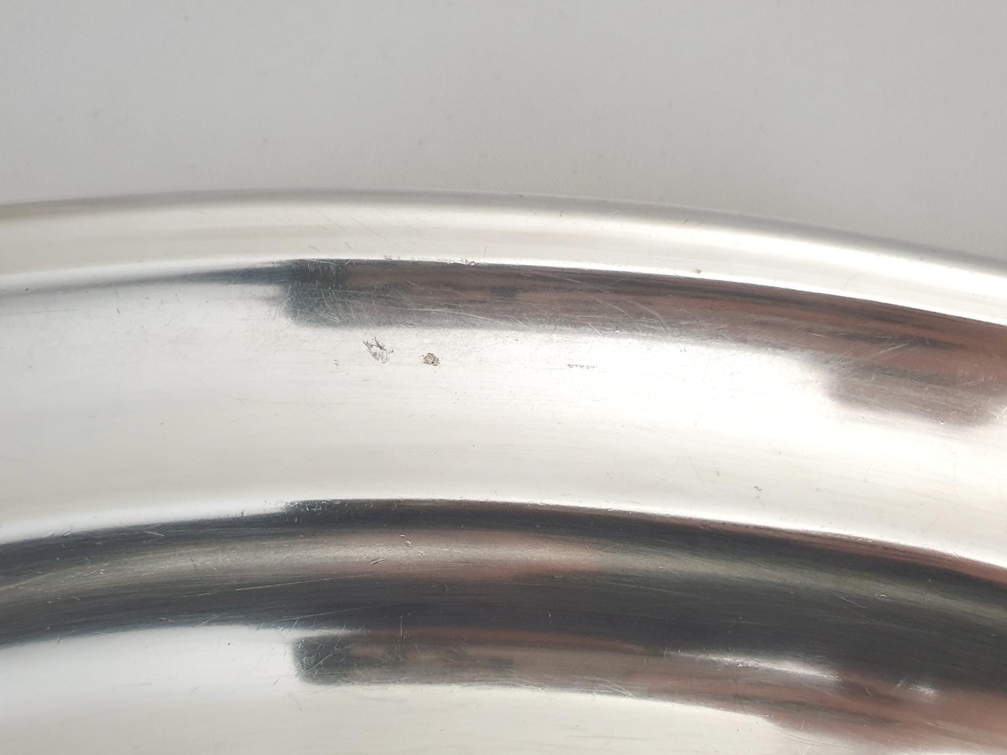 French Large Silver Plated Oval Serving – Large Vintage Oval Silver Plated Platter in Minimalist Style