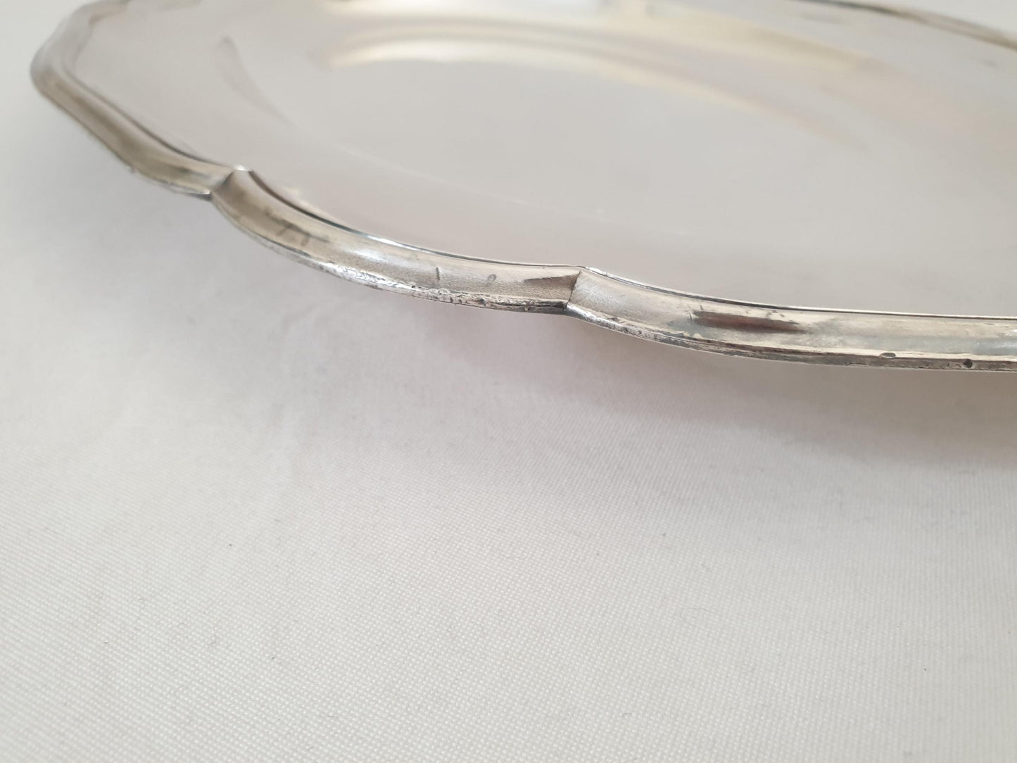 French Vintage Silver Plated Footed Oval Serving Tray – Silver Plated Oval Platter on Four Feet