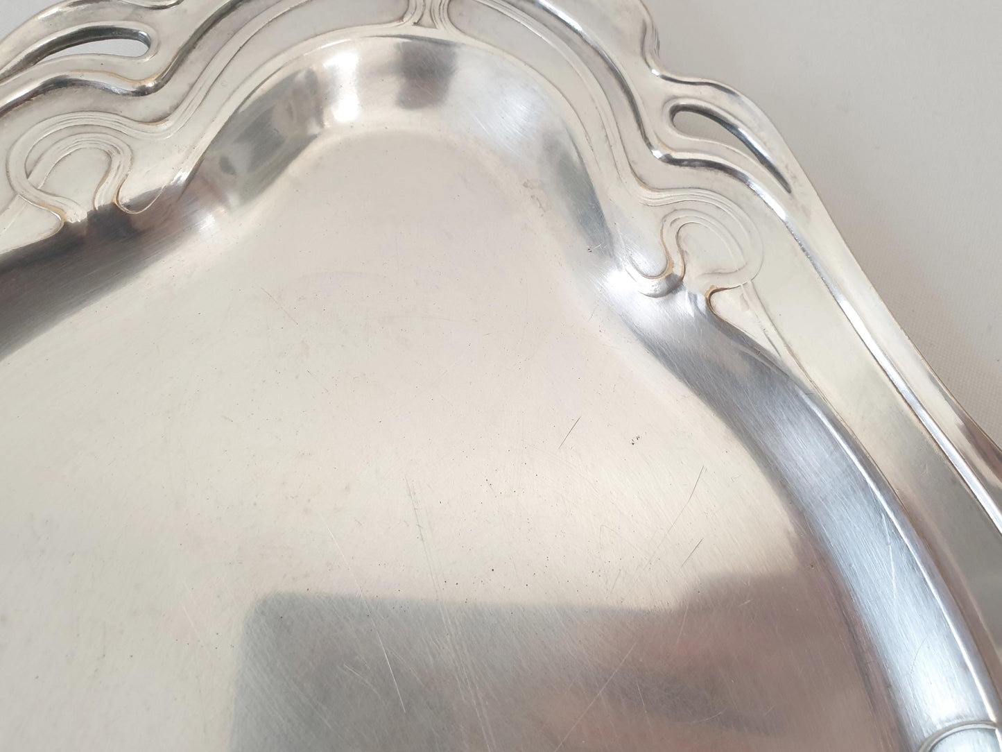 Rare WMF Art Nouveau Silver Plated Footed Serving Tray – Silver Plated German Centerpiece Platter on Four Feet
