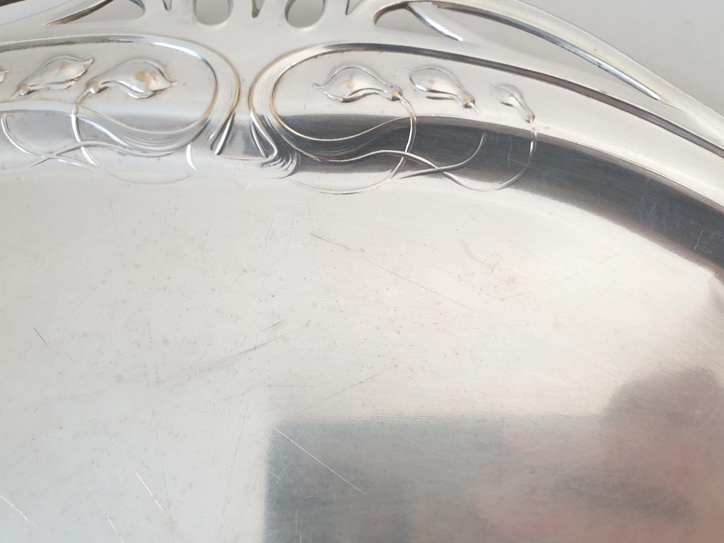 Rare WMF Art Nouveau Silver Plated Footed Serving Tray – Silver Plated German Centerpiece Platter on Four Feet