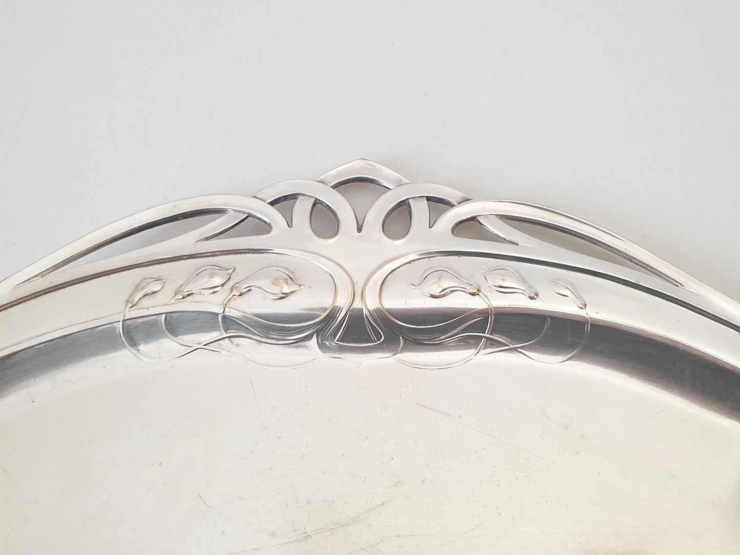 Rare WMF Art Nouveau Silver Plated Footed Serving Tray – Silver Plated German Centerpiece Platter on Four Feet
