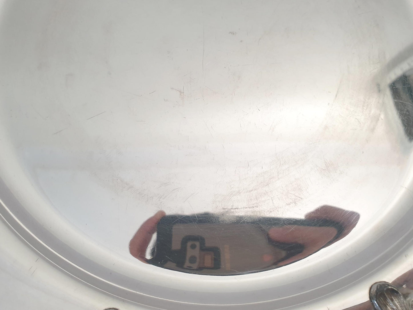 Vintage Silver Plated Circular Serving Tray in Rococo Style Shell & Scroll Rim