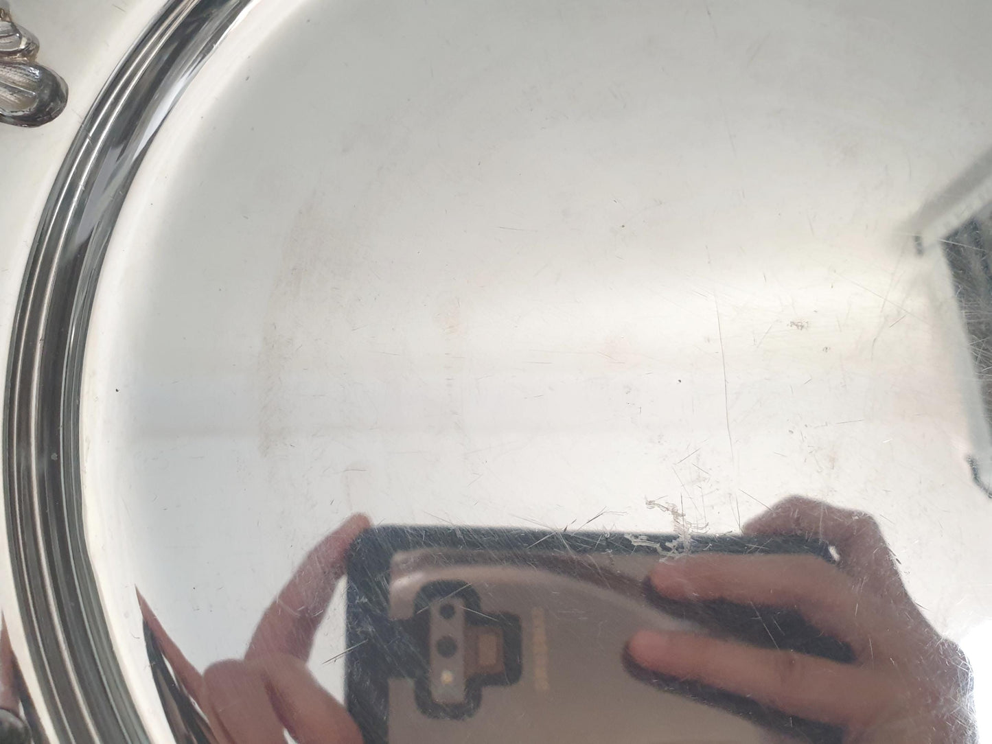 Vintage Silver Plated Circular Serving Tray in Rococo Style Shell & Scroll Rim