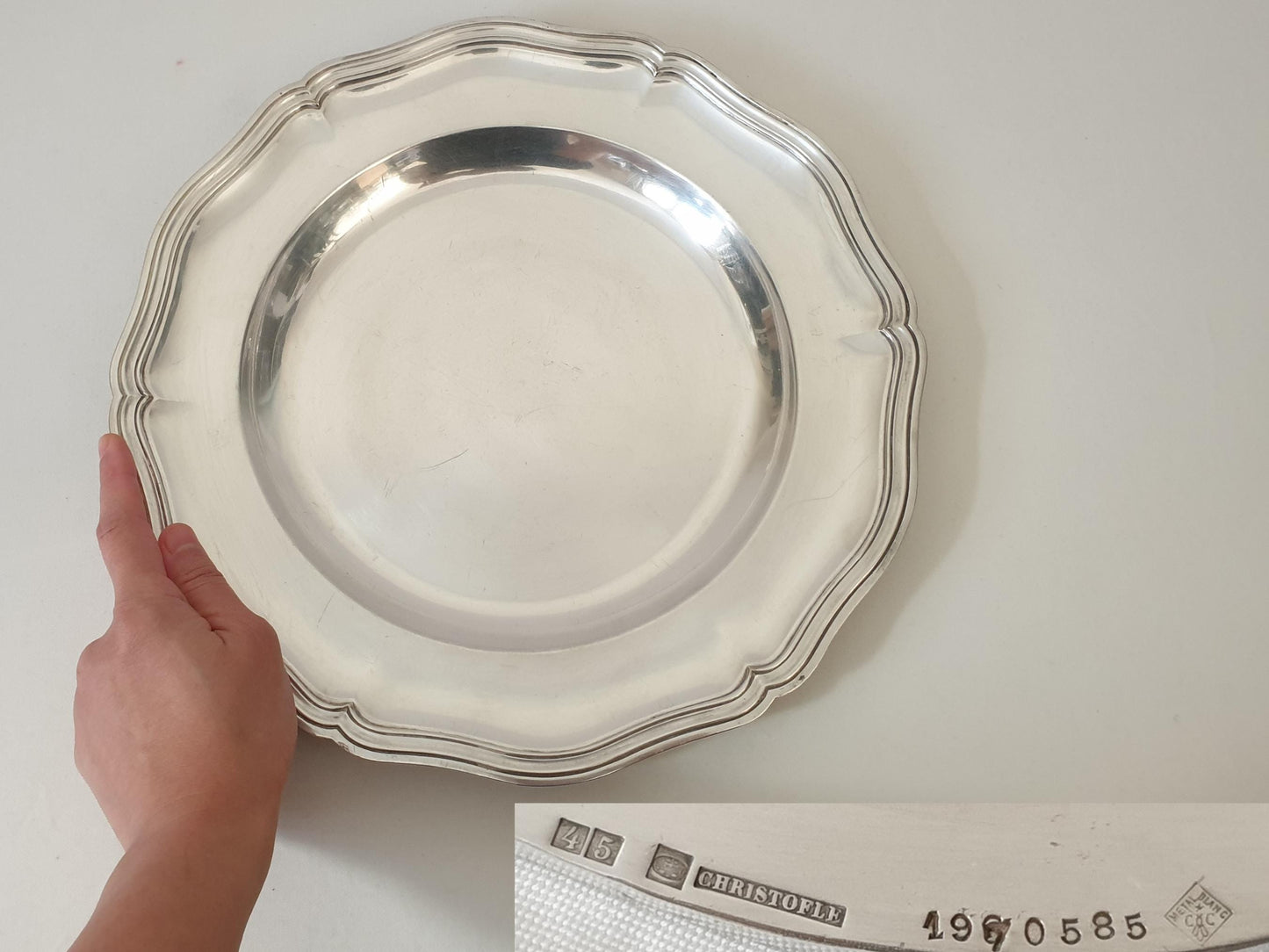Christofle Silver-Plated Round Serving Tray – French Vintage Circular Platter