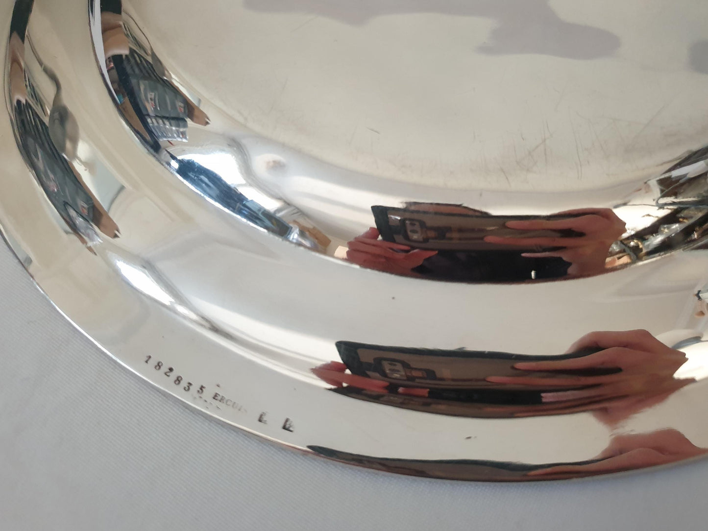 French Ercuis Silver-Plated Round Serving Tray – French Vintage Circular Platter