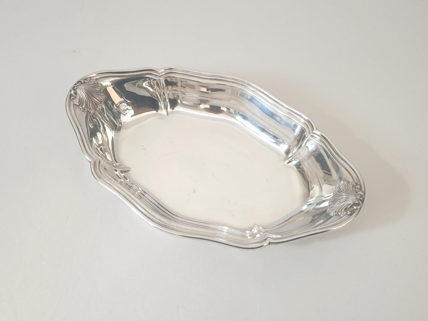 Vintage French Silver Plated Bread Basket – Shell Motif Oval Centerpiece Tray