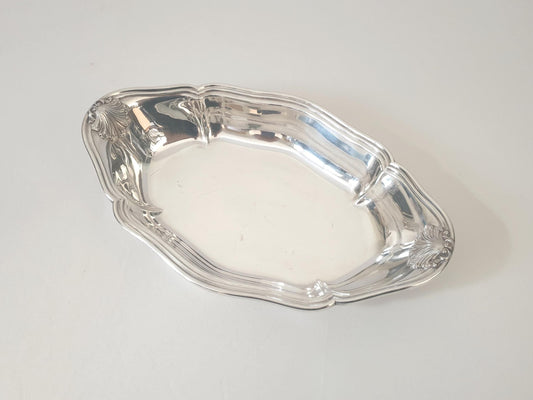 Vintage French Silver Plated Bread Basket – Shell Motif Oval Centerpiece Tray
