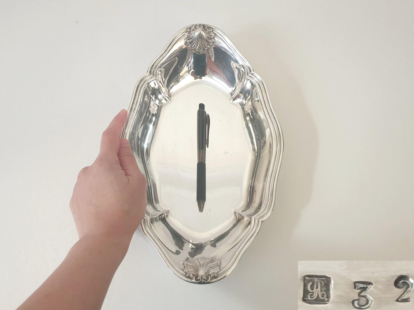 Vintage French Silver Plated Bread Basket – Shell Motif Oval Centerpiece Tray