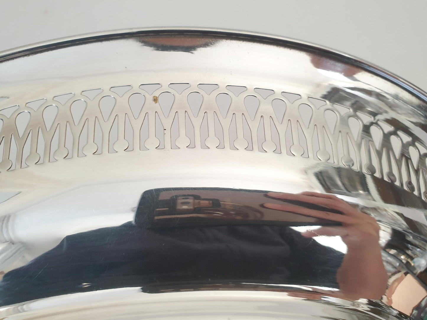 Vintage Silver Plated Bread Basket – Pierced Oval Centerpiece Tray with Beaded Rim