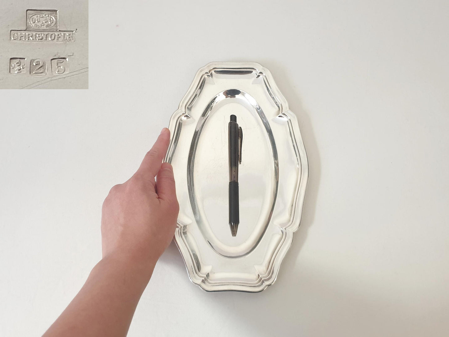 Christofle French Vintage Silver-Plated Small Oval Dish or Mini Serving Platter