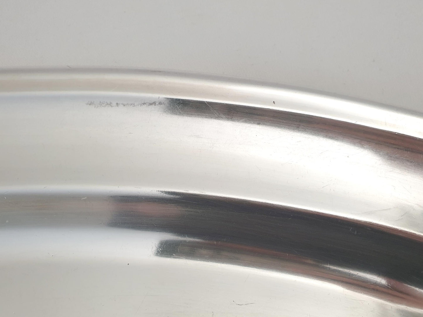 French Large Silver Plated Oval Serving – Large Vintage Oval Silver Plated Platter in Minimalist Style