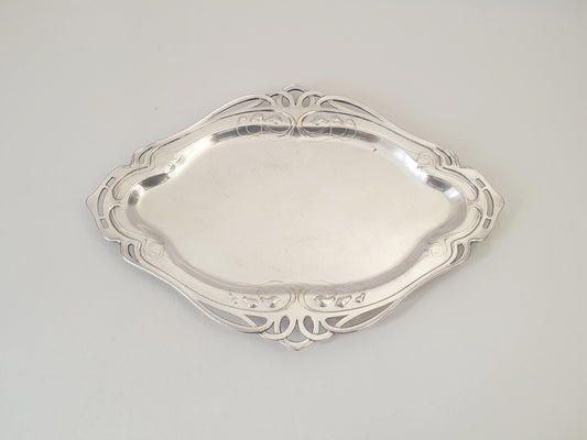 Rare WMF Art Nouveau Silver Plated Footed Serving Tray – Silver Plated German Centerpiece Platter on Four Feet