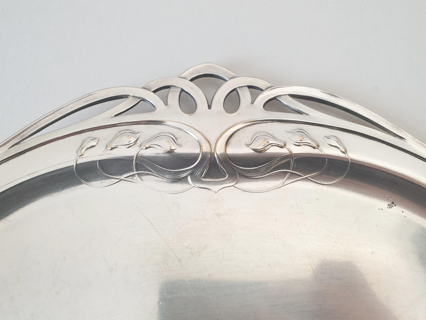 Rare WMF Art Nouveau Silver Plated Footed Serving Tray – Silver Plated German Centerpiece Platter on Four Feet