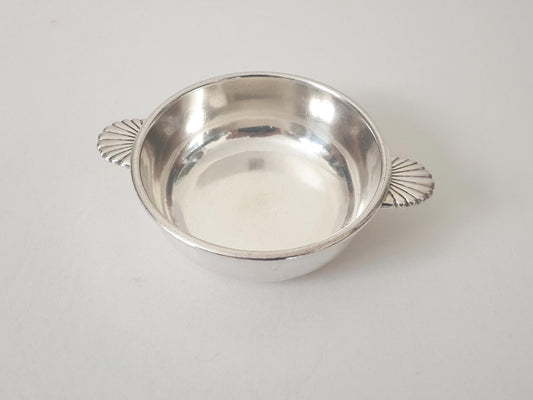 French Vintage Silver Plated Mini Bowl or Sauce Boat with Shell Handles by Renaud & J. Clermont, Nice