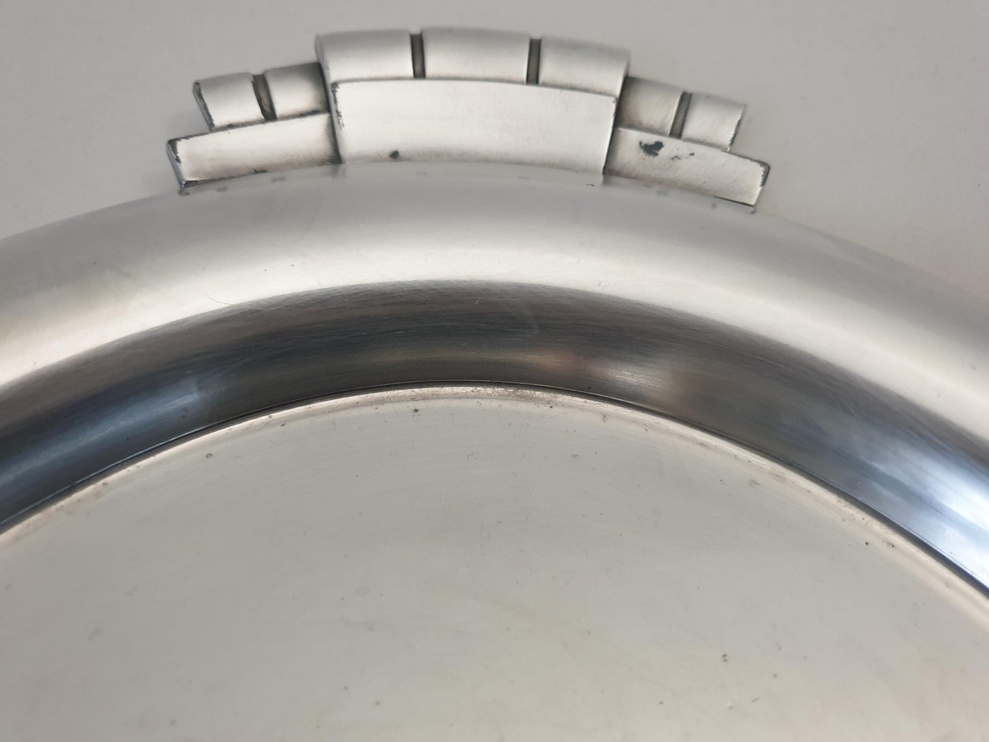 French Art Deco Silver Plated Oval Serving Tray with Handles – Centerpiece Platter by Argit