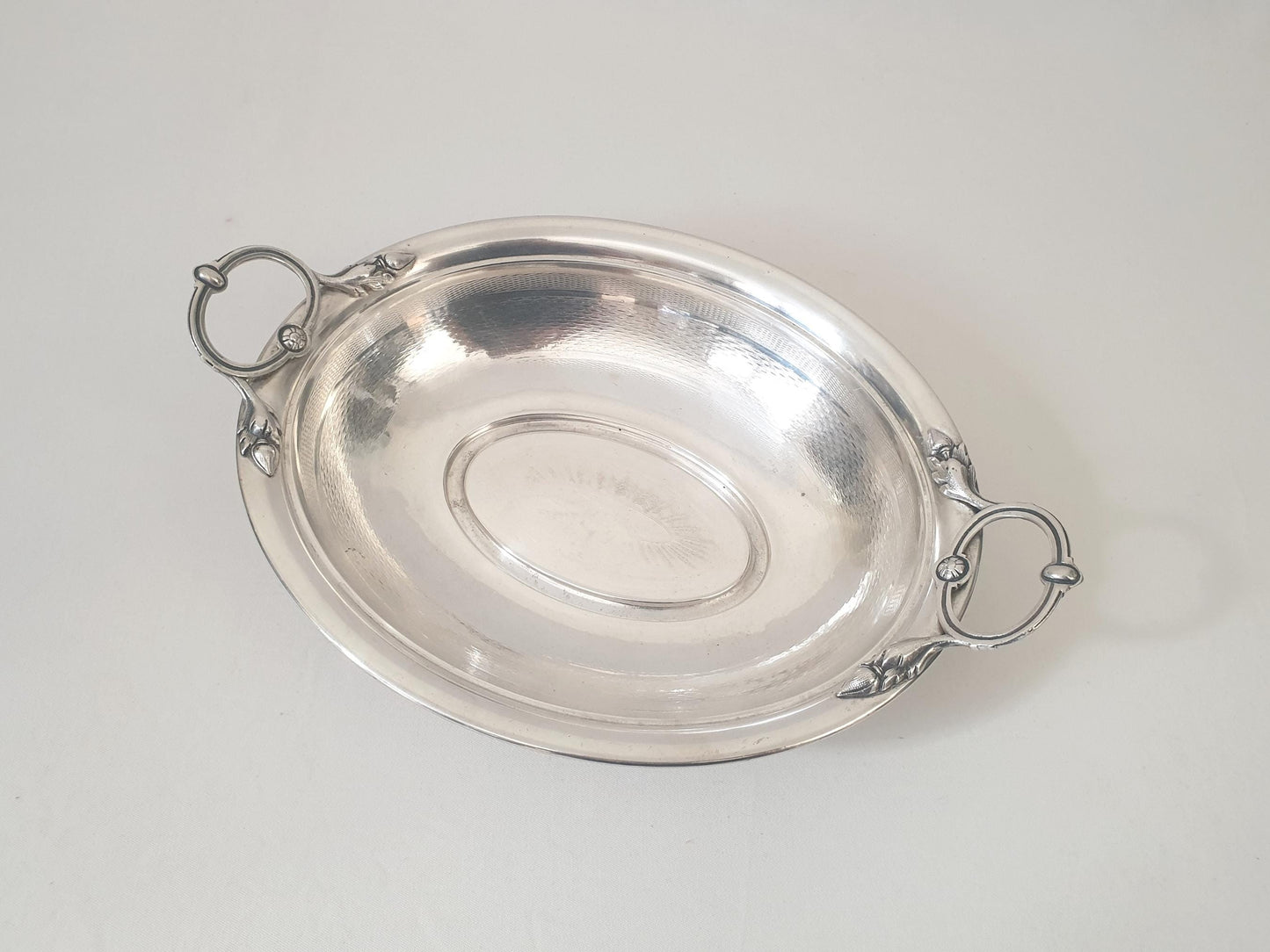 Antique WMF Silver Plated Oval Serving Platter or Bread Basket with with Handles