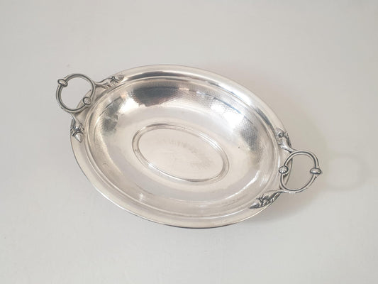 Antique WMF Silver Plated Oval Serving Platter or Bread Basket with with Handles