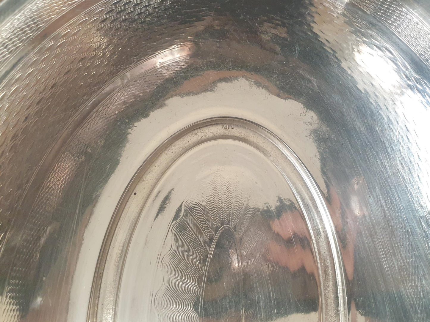 Antique WMF Silver Plated Oval Serving Platter or Bread Basket with with Handles