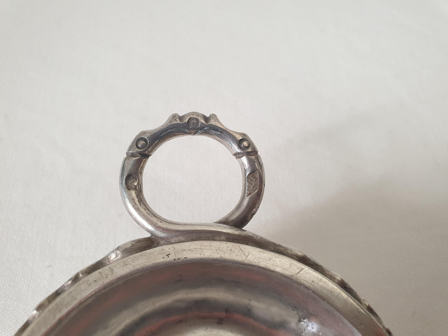 Antique 19th Century French Provincial 800 Silver Wine Taster (Tastevin) with Serpent Handle