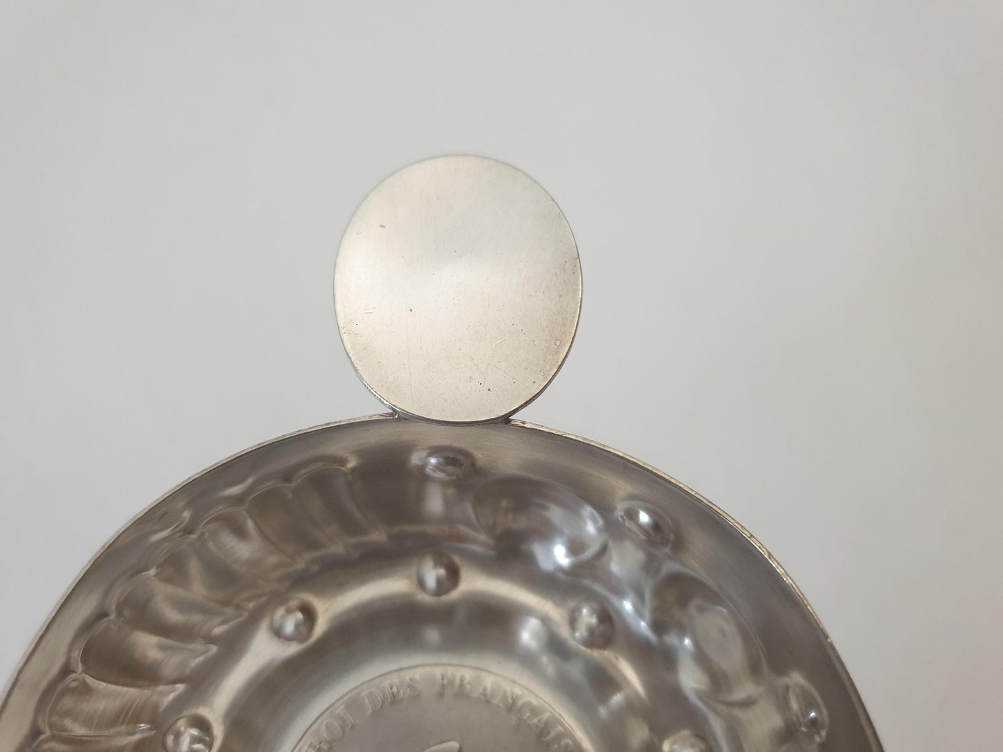 Antique French 800 Silver Wine Taster (Tastevin) with Rare 5 Francs LOUIS PHILIPPE Ier 1834 Silver Coin